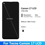 LCD Tecno Camon 17 CG6 CG6j LCD Display Touch Screen Digitizer Assembly Panel Replacement Camon 17 Display Screen (New)