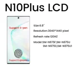 68“ 120hz Amoled Samsung Galaxy note10 plus N975 N975F N9750 Display Touch Screen note10 plus lcd replacement With Frame (New)