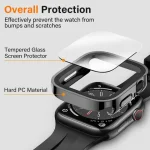 Glass+Case Apple Watch 42 46mm 45mm 41 49 44mm 40 Mm Straight Edge Screen Protector Cover Case iWatch SE 6 7 8 9 10 11 Ultra (New)
