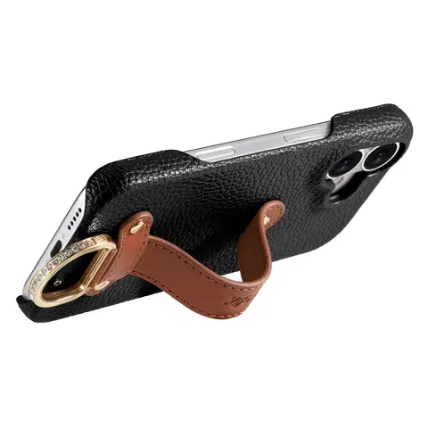 S74b9dcef4c1e4ebeb68d52c72d19d9fez_480x480q75 Slim Leather Case iPhone 17 17 Air 17 Pro 17 Pro Max Lychee Pattern Sliding Finger Strap Shockproof Cover (New) - Image 1