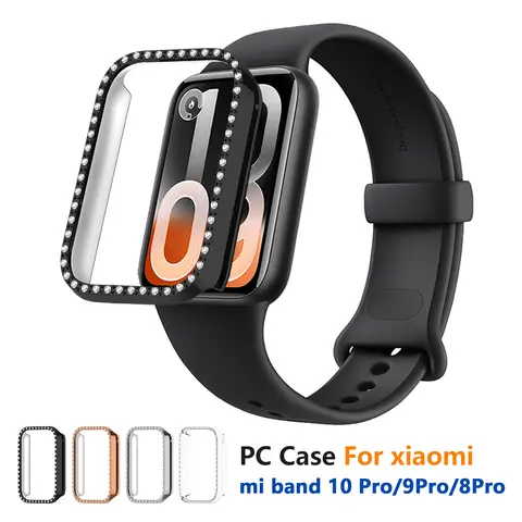 S785a061c847c4fff8aff7a23b2bdf302O_480x480q75 PC Protective Case Xiaomi Mi B 10 Pro Smart watch Diamond inlaid Protector Frame Mi b 9Pro 8Pro Bumper Accessories (New) - Image 1