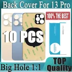 10 2 in 1 Big Hole Rear Battery Back Door Glass iPhone 13 Pro Back Cover Glass iPhone 13 Replacement Part (New)