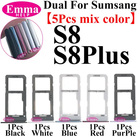 S7d4d3e957c5b4634b1f52e349f45f761E_480x480q75 5pcs Dual Sim Card Tray SamSung S22 S21 S20 Plus S10 S9 S8 S7 Edge S10E S10 Lite Nano Micro SD Holder Part (New) - Image 1