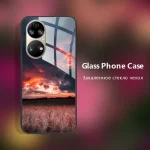 Huawei P50 Pro Case P50E P 50 Luxury Tempered Glass Phone Case Huawei P50 Back Cover Fashion Protective TPU Coque P50Pro (New)