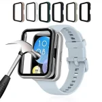 Glass+Case HUAWEI watch fit 2 protector smart watch accessories PC Full cover bumper Tempered Film HUAWEI fit2 case (New)