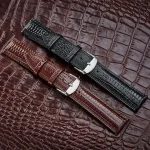 Luxury Glossy Lizard Texture Leather Strap 12 14 16 18 20 22 24mm Softness Waterproof Flat Universal Wrist Watch B (New)