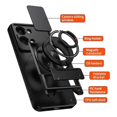 S8125e6bf88df4366bd89f506a9258f4eD_480x480q75 Case ZTE Nubia V80 Pro Design Silicone tape bracket window push-up soft shell ZTE Blade V80 Pro Design Vita Shell (New) - Image 1