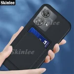 Skinlee Case Motorola Edge 40 Neo 5G With Insertable Card Slot Wallet Silicone Soft Shell 50 Pro G34 G04 G24 Phone Cover (New)