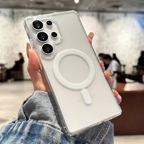 S871895d2fc894b268b034dde0bc7152eK_480x480q75 Magnetic Original Transparent Phone Case Samsung Galaxy S26 S25 S24 S23 S22 S21 Plus Ultra FE Edge Magsafe Clear Cover (New) - Image 1