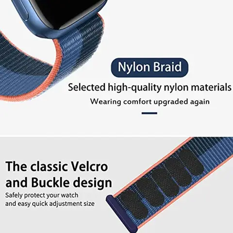 S87d36d51c03244549f2c532f8037506fn_480x480q75 Nylon Loop Apple Watch B Strap Ultra2 49mm 44mm 40mm 45mm 41mm 42mm Bracelet iwatch Serie apple watch b 9 8 se 7 6 5 3 (New) - Image 1