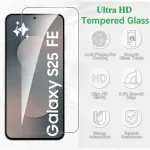 3Pcs S25 FE Glass Samsung Galaxy S25FE Tempered Glass Cover SamsungS25FE GalaxyS25FE S 25 F E Screen Protector Case Friendly (New)