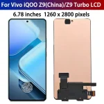 678 AMOLED 144Hz Vivo iQOO Z9 China  Z9 Turbo LCD Display Touch Panel Digitizer V2361A V2352A Display with Fingerprint (New)