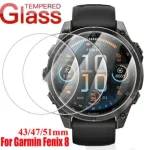 Garmin Fenix 8 47mm 43mm 51mm Tempered Glass HD Screen Protector Cover Garmin Fenix8 43/47/51mm Glass Protective Films (New)