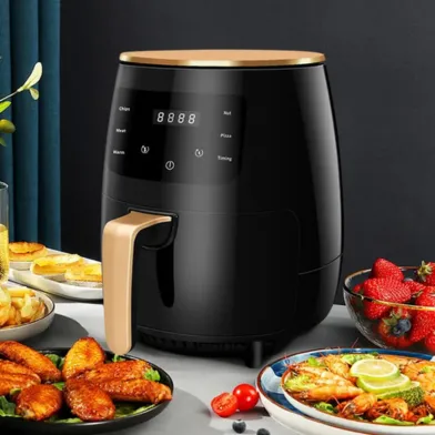 S8d3d3fe571694aecae38137902387b68E Prestige AIR FRYER 6 Liter Big Capacity 1400W High Power LCD touch control system Premium and High Quality AIR FRYER (New) - Image 1
