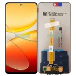 672 Inch Black Vivo T3x 5G V2338 LCD Display Touch Screen Digitizer Panel Assembly Replacement  With Frame (New)