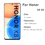 IPS LCD HUAWEI Honor X8 4G Display Screen Touch Digitizer Assembly Replacement Parts Honor X8 4G TFY-LX1 TFY-LX2 TFY-LX3 (New)