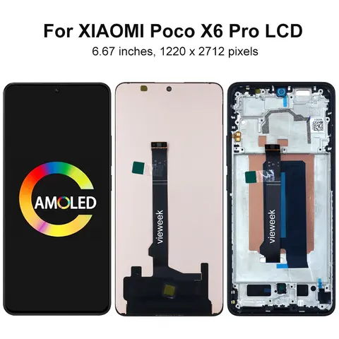 S97e814245a7d4fea8184d370f7a8aad0x_480x480q75 X6 Pro 2311DRK48G AMOLED Screen Assembly Xiaomi POCO X6 Pro LCD Display Touch Screen with Frame Digitizer Replacements (New) - Image 1