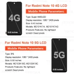 AMOLED LCD Xiaomi Redmi Note 10 4G LCD M2101K7AI Display 10S Touch Screen Digitizer Redmi Note 10 5G LCD M2101K7BI (New)