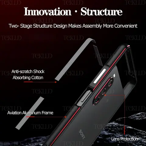 S988ba8996d7d426b9f498c34f2b413d9a_480x480q75 Luxury Double Patchwork Color Aluminum Bumper Sony Xperia 10 â…£ Xperia 1 â…¢ Xperia Pro I Metal Camera Protection Cover Coque (New) - Image 1