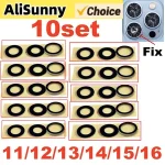 10set Back Camera Glass Lens Sticker iPhone 16 15 Plus 14 13 Pro Max 12 11 Rear Camera Glass Cover Holder Lens Parts (New)