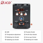 JCD 2 in 1 Digital Soldering Station Hot Air Gun Solder Iron SMD BGA Rework Desoldering Welding Repair Tools 760W 220V 110V 8586 (New)