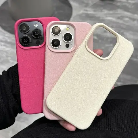 Sae52aff4758942c4bba0a54b4cf673b1M_480x480q75 Luxury Matte Soft Leather Cy Phone Case iPhone 17 16 15 14 Plus 13 12 11 Pro Max Protection Shockproof Silicone Cover (New) - Image 1