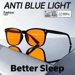 Blue Light Glasses Men Sleep Glasses Blue Light Blocking Red Lens Computer Gaming Reduce Eyestrain Bluelight Glasses (New)