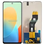 66 Inch Black Tecno Pop 8 BG6h BG6i LCD Display Touch Screen Digitizer Assembly Replacement  With Frame (New)