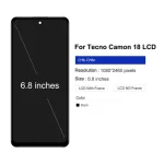 LCD Tecno Camon 18 CH6 CH6n LCD Display Touch Screen Digitizer Assembly Replacement Tecno Camon18 Screen Replacement (New)