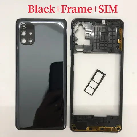 Sbbcf44456dd14210a20d958eab4bafd0b_480x480q75 New For Samsung Galaxy M51 M515F Middle Frame Plate Bezel For Samsung M51 Battery Cover Back Cover Rear Door With Lens (New) - Image 1