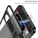 Aluminium Alloy Metal Phone Case Google Pixel 8 Pro 7 Pro 7A Elastic Buckle Frosted Semi Transparent Metal Camera Protection (New)