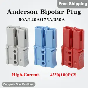 Sbd76638fc09a46bbbdc8922783efd2d6e_300x300q75 4/20/100 Bipolar Plug 50A/120A/175A/350A 600V DC Battery Quick Connector Copper Silver Plated Battery Charging Plug (New) - Image 1