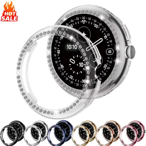 Sbeb9800dbc2447ffb608745cab39fc5bV_480x480q75 Screen Protective Case Cover Google Pixel Watch 4 41mm 45mm Diamond Hard Cover Bumper Google Pixel Watch4 Accessories (New) - Image 1