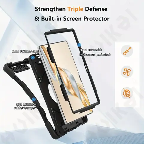 Sd07d567e6a9c428f997b1d736ff198ae0_480x480q75 Case Honor Pad X9a X9 Pro 2026 2025 Tablet Heavy Duty Shockproof Protective Rotating St H Strap Pen Holder Black (New) - Image 1