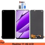 100% Tested Original AMOLED 6.4'' Realme 11 4G LCD Display Touch Screen With Frame Realme 11 4G RMX3636 Display LCD Parts (New)