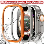 2 Tempered Glass Apple Watch Ultra 3 2 49mm Screen Protector Anti Scratch HD Metal Bumper Film IWatch Ultra 49mm (New)