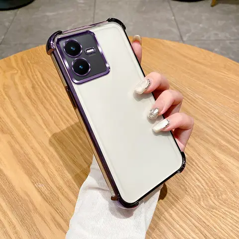 Sd5ab43e224ef4e87ad8be344e4ad303cm_480x480q75 vivo Y22 Case vivo Y22S Cover vivo Y22T Phone Case vivo V2207 V2206 Bumper Shockproof Protect Cover Clear electroplate (New) - Image 1