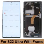 6.8"AMOLED LCD Screen For Samsung S22 Ultra 5G S908B S908B/DS S908U Lcd Display Digital Touch Screen Digitizer with Frame Parts (New)