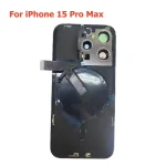 Back Glass Replacement iPhone 15 Pro Max 15Plus 15Pro Rear Case Door Housing Cover with Wireless Flex Cable Metal Plate Part (New)