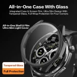 2in1 Glass+Case Honor Watch 6 Plus All-Around Screen Protector Shell Hard Bumper PC Cover Honor Watch 6 Plus Accessories (New)