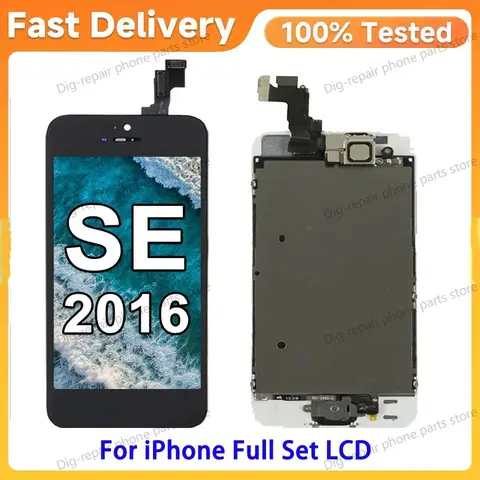 Sde1b743fdfc34ef6b6eabc3542ecd18cQ_480x480q75 with Front Camera Home Button Complete Assembly Replacement Full Set Display Apple iPhone SE 2016 LCD Screen (New) - Image 1