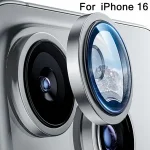 Metal Camera Lens Protector IPhone 16 Pro Max 9H 16PM Tempered Glass Anti Scratch Individual Lens Film Cap IPhone16Pro (New)