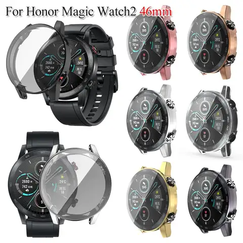 Se2ec3dc8f9124c7fb02b7cfc6b989704E_480x480q75 Full Cover Plating Soft TPU Watch Screen Protector Case Honor Magic Watch 2 46mm Protective Shell Smart Watch Accessories (New) - Image 1