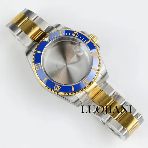 Se32e8594c5824955abe1556df472102eg_480x480q75 NH35 Case Gold Silver Watch Case 40mm Oyster Jubilee Bracelet Watch Parts SUB GMT NH34 NH35 NH36 movement Sapphire Glass (New) - Image 1