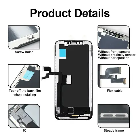 See47372b95794ca8b7296f3575c47ad1h_480x480q75 GX OLED For iPhone X Display XR XsMax 11 13 OLED Best GX Hard OLED For iPhone 14 LCD Screen OLED Digitizer Assembly Replacement (New) - Image 1