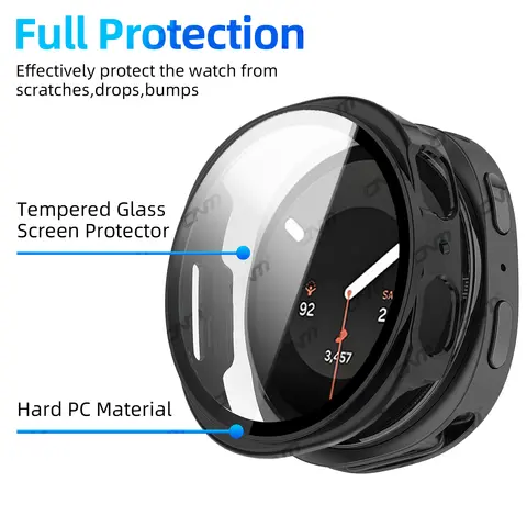 Sf189ab21986a4e2d89d745582526e503m_480x480q75 Glass+Case Samsung Galaxy Watch 9 40mm 44mm Tempered Glass Screen Protector & Hard PC Protective Bumper Accessories (New) - Image 1