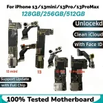 Unlocked Motherboard iPhone 13 Pro max With/NO Face ID Logic Board 13 Mini 13 Pro Clean iCloud Support Update Mainboard (New)