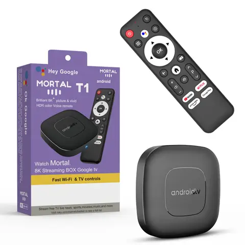 Sf49b97bc3fc744dd8e6bdd5f4d30d806Q_480x480q75 roid16 Smart Home Theater TV Box AllwinnerH313 Google Assistant Netflix Streaming Bluetooth Media Player 2G16G 24G5G Wifi T1 (New) - Image 1