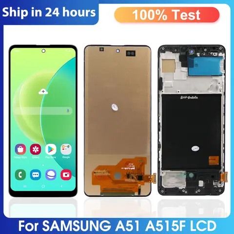 Sf4ae7fa618314c1f954bc5c75c1703ecF_480x480q75 6.5" New Super AMOLED For Samsung Galaxy A51 A515 LCD Display +Fingerprint,Touch Screen Assembly For Samsung A51 A515F Display (New) - Image 1