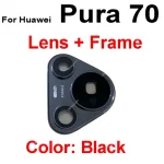 Camera Glass Lens Frame Holder Huawei Pura 70 Ultra Pro Plus Main Camera Lens Glass with Frame Cover Bezel Replacement (New)